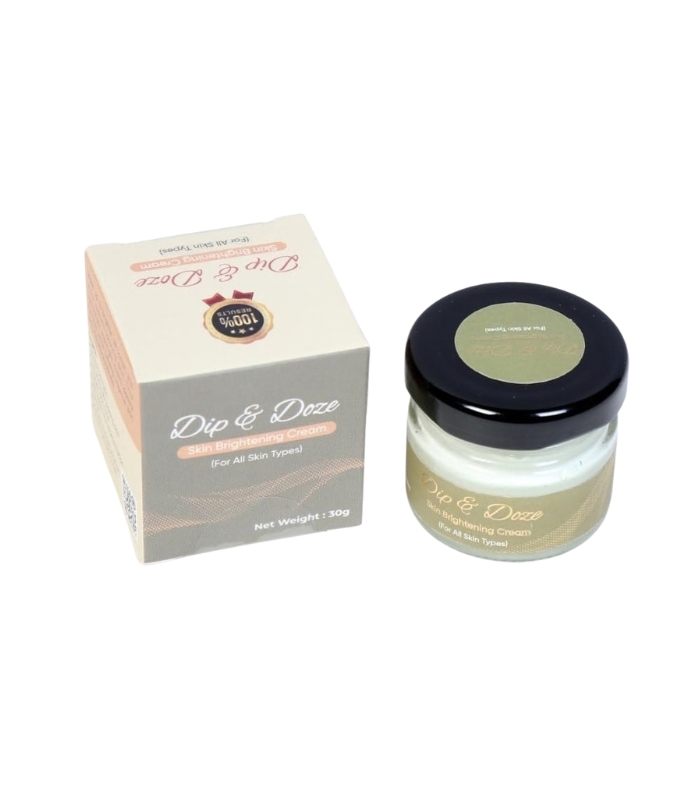 Dip & Doze Skin Brightening Cream 30g for All Skin Types | Rich & Velvety Face Cream | Daily Facial Moisturizer for Soft, Smooth & Hydrated-Looking Skin | Morning & Night Skincare